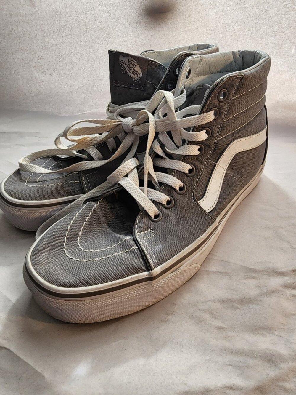 Van's shoes Women's Size 8.5 Men's 7 Sk8-Hi gray canvas high-top sneakers